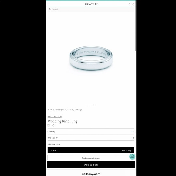 AUTH Tiffany & Co platinum wedding band - Picture 12 of 12